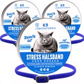Antistress halsband kat Blauw - 3 stuks - Anti stress middel voor katten - Met feromonen - Alternatief voor Feliway verdamper
