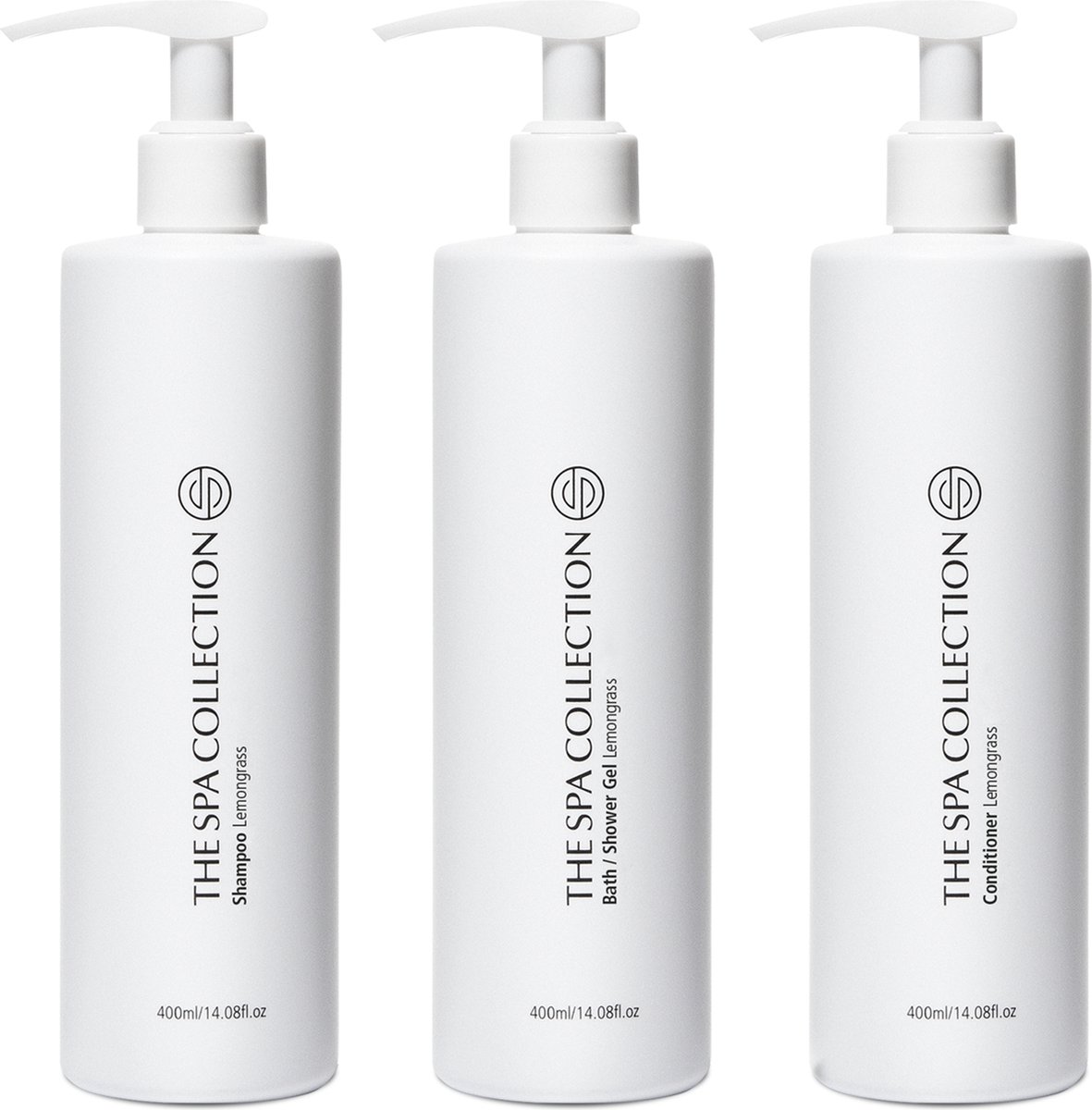 Goedkoopste The Spa Collection Lemongrass - Shampoo Conditioner Body Wash - Milde formulering - 400 ml pompfles - Set van 3 stuks