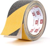 Anti-slip Resistant Tape 50mm x 10m KESTKAS - binnen en buiten klevend - hoge tractie - zwart en geel - veiligheid - directe fixatie