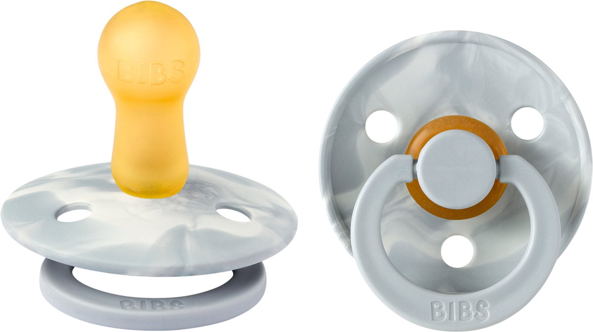 Goedkoopste BiBS - Round Pacifier - Stage 1 Fopspeen - 0 maanden - 2 stuks - Cloud Ivory / Cloud Ivory
