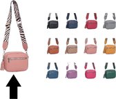 Dudlin - crossbody- handtas - fashionable riem - roze