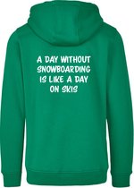 Wintersport hoodie forest green S - Snowboarding - soBAD. | Foute apres ski outfit | kleding | verkleedkleren | wintersporttruien | wintersport dames en heren | Snowboarding