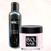 GUAPÀ® Acryl Starterspakket Roze | Acryl Poeder | Acryl Vloeistof | Acryl Nagels | Nepnagels | Nagelverlenging | 3 Delige Acrylic Kit Nails Glitter Light Pink