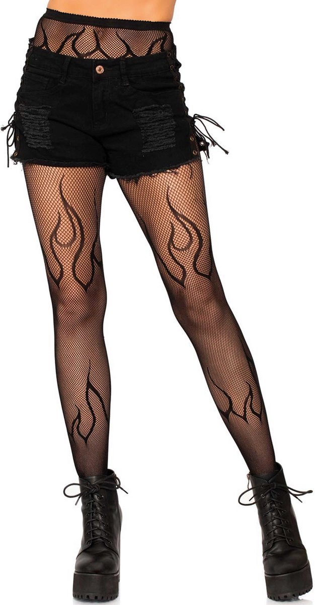 Flame net pantyhose