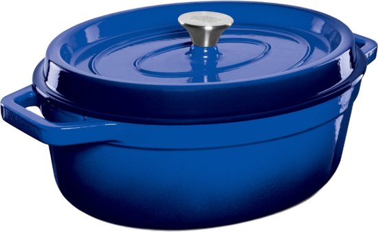 Grand Feu - Geëmailleerd gietijzeren braadpan - ovaal - 5,6 l - blauw