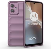 Coverup Hands-On Rugged Back Cover - Geschikt voor Motorola Moto G54 Hoesje - Paars
