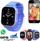 GPSHorlogeKids© - GPS horloge kind - smartwatch kinderen - WhatsApp - 4G videobellen - spatwaterdicht - SOS alarm - SMS - incl. SIM - Edge Blauw