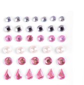 Lethal Cosmetics - Tear Drops Gezicht Diamanten Sticker - Roze/Zilverkleurig