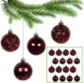 Boules de Noël marron, ensemble de boules de Noël, décorations d'arbre de Noël 6 cm, 16 pièces.