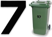 Huisnummer kliko sticker - Nummer 7 - Klein zwart - container sticker - afvalbak nummer - vuilnisbak - brievenbus - CoverArt