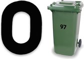 Huisnummer kliko sticker - Nummer 0 - Klein zwart - container sticker - afvalbak nummer - vuilnisbak - brievenbus - CoverArt