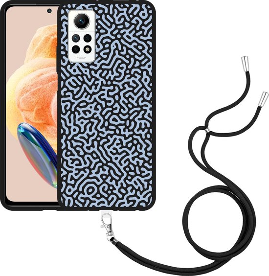 Xiaomi 15T Pro Hoesje Met Ketting – Liefdeshartmotief – Goudzwart – Verstelbaar Koord – Afneembaar – Schokbestendig