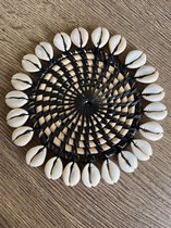 Coaster Shells - Glass Coaster - Rotin - Bamboe - Set de 3 - neutre