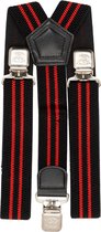 bretels heren - Bretels - bretels heren volwassenen - bretellen voor mannen - bretels heren met brede clip - Zwart - Rood