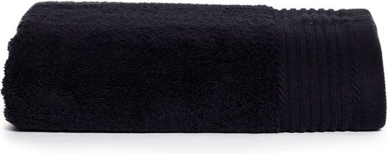 The One Towelling Deluxe handdoek - 60 x 110 cm - Badlaken - Hoge vochtopname - Met ophanglus - 550 gr/m² - 100% Gekamd katoen - Zwart