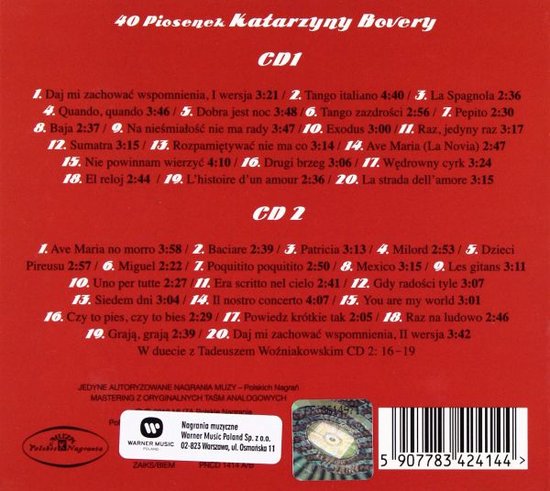 Katarzyna Bovery: 40 Piosenek (digipack) [2CD]
