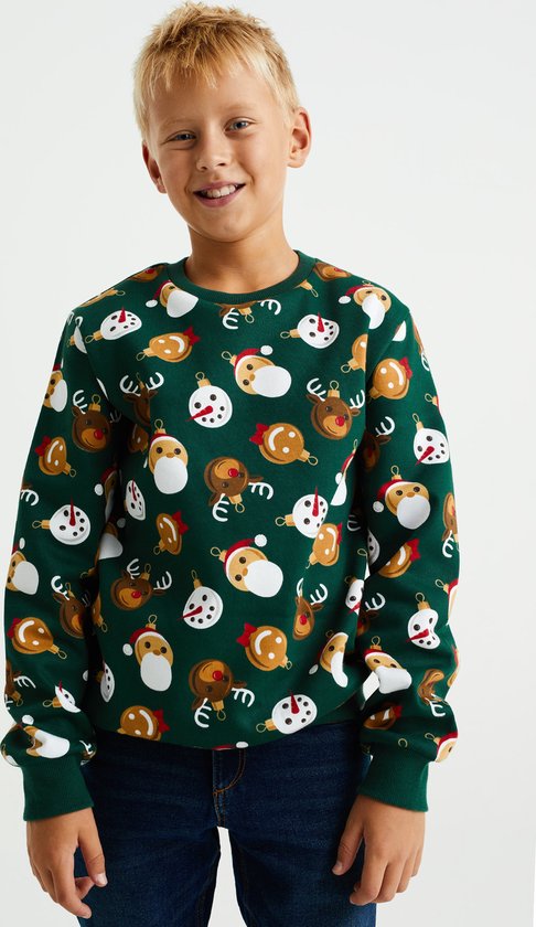 WE Fashion Jongens sweater met kerstdessin