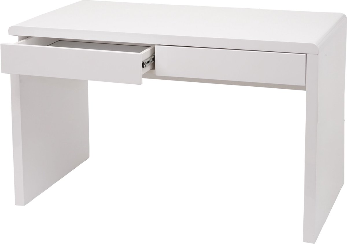 Bureau MCW-G51, bureau computer computer bureau, hoogglans wit ~ 120x60cm