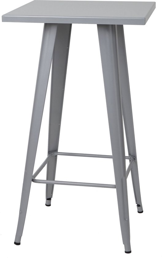 Hoge tafel MCW-A73, bistrotafel bartafel, metaal industrieel ontwerp 105x60x60cm ~ grijs