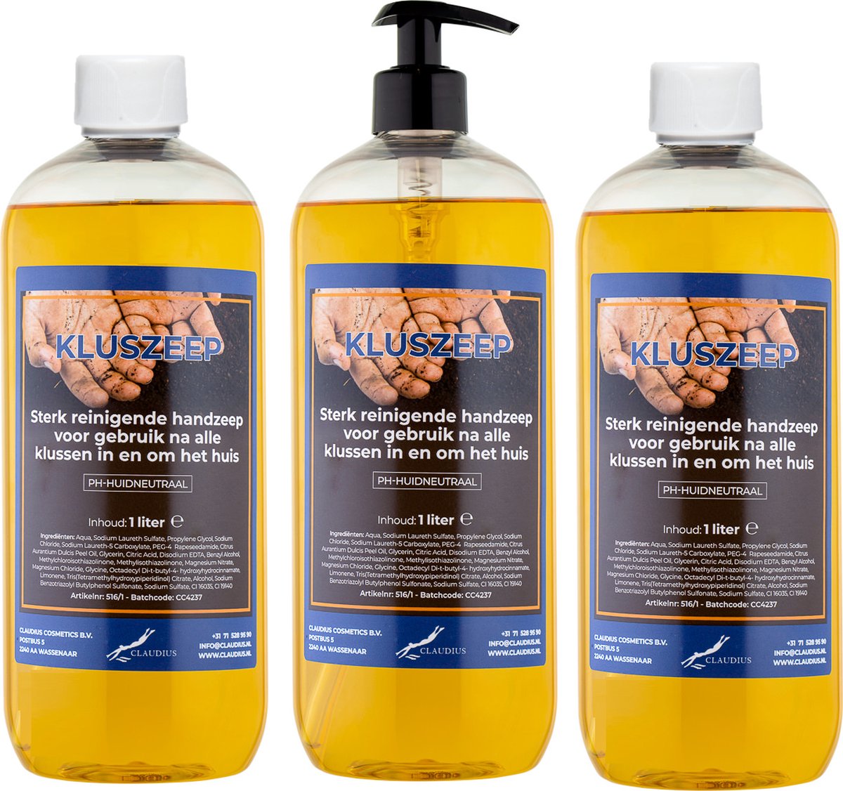 Goedkoopste Claudius Kluszeep 1 liter - met gratis pomp - set van 3 stuks