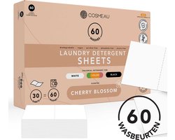 Cosmeau Wasmiddel Wasstrips 60 Wasbeurten Kersenbloesem G5 - Cherry Blossom - Wasvellen - Wasmiddeldoekjes - Detergent Sheets - Wasdoekjes