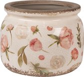 Clayre & Eef Pot de fleurs Ø 20x15 cm Beige Rose Céramique Fleurs Pot de fleurs d'intérieur