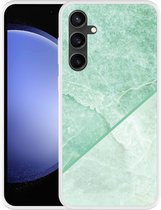 Cazy Hoesje geschikt voor Samsung Galaxy S23 FE Green Marble