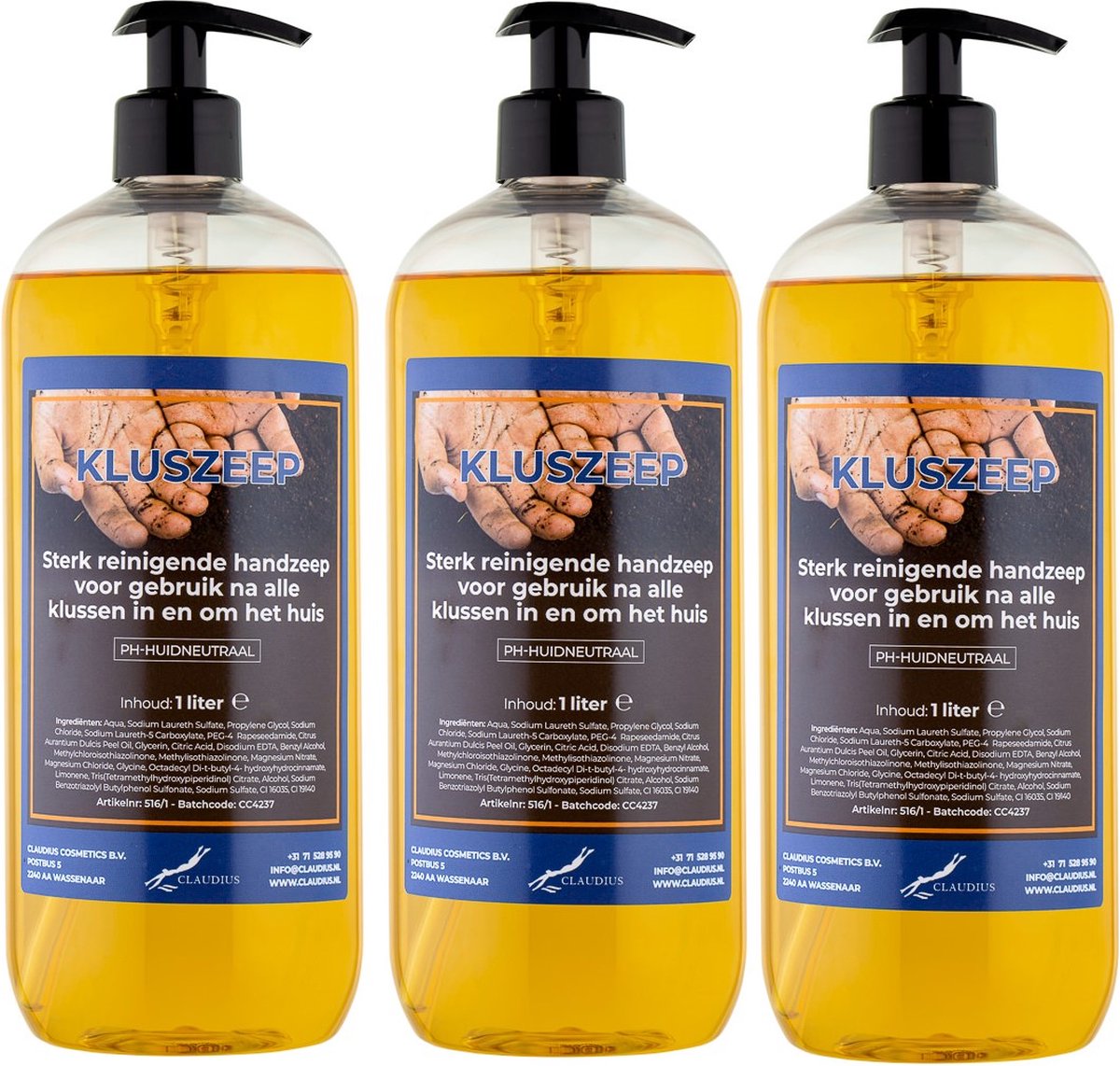 Goedkoopste Claudius Kluszeep 1 liter - met gratis pompje - set van 3 stuks