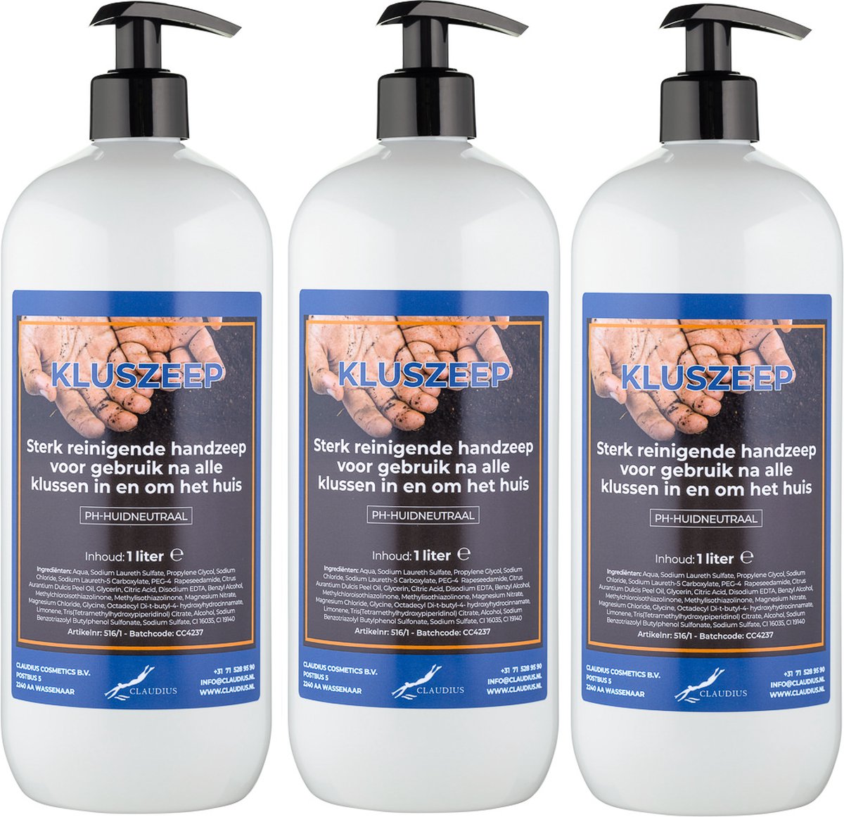 Goedkoopste Claudius Kluszeep 1 liter - met gratis pompje - set van 3 stuks