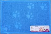 Nobleza Kattenbakmat rubber - Schoonloopmat voor kattenbak - Voerbakmat - Placemat kat - Placemat hond - Placemat Voerbak - Onderlegger kattenbak - Rechthoek - Blauw - Maat M