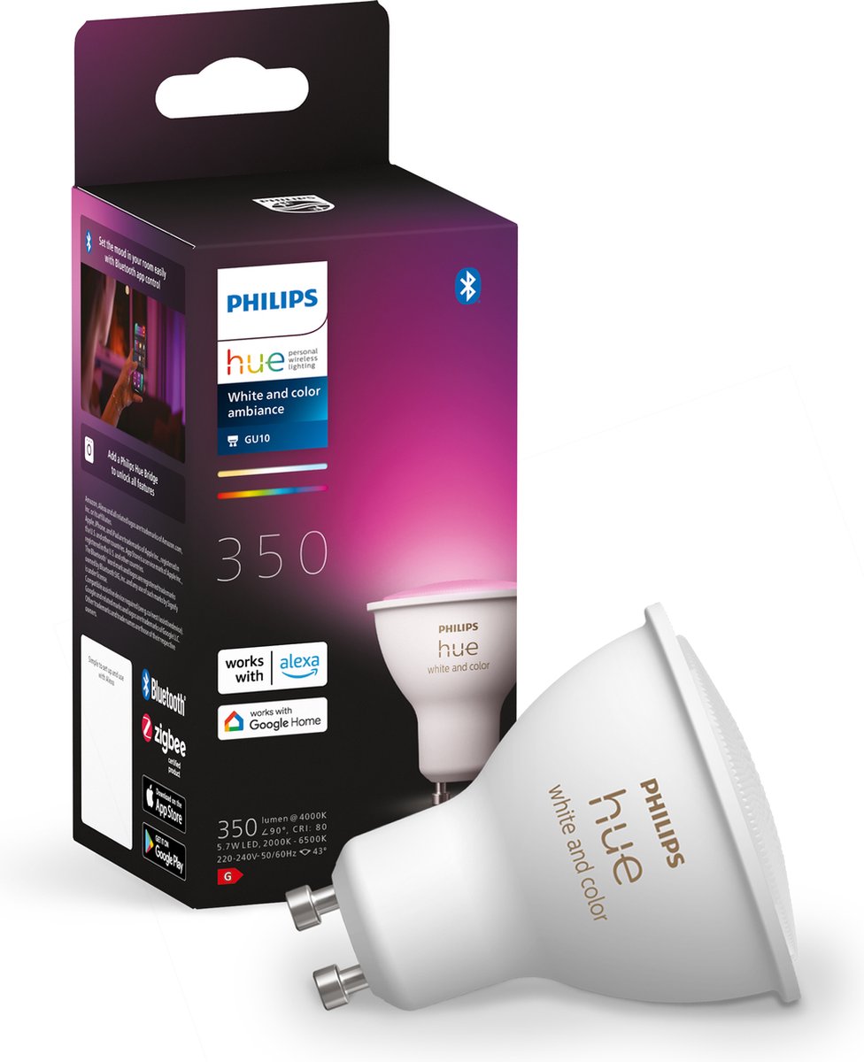 Philips Hue GU10 Spot – White and Color Ambiance – 1 Lamp