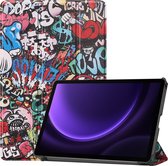 Case2go - Tablet hoes geschikt voor Samsung Galaxy Tab S9 FE (2023) - Tri-fold Case - Graffiti