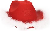 Kerst cowboyhoed - rood - met verlichting - 25 x 37 cm - volwassenen