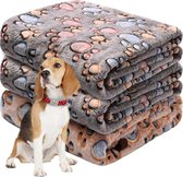 3 stuks hondendeken voor middelgrote honden, wasbaar, zachte en warme fleecedeken voor huisdieren, 80 x 60 cm (2 tan+1 bruin)