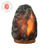 Orakl® - Dimbare Himalaya Zoutlamp Meteor – 2-4 KG – Met Dimmer - 100% Himalayazout - Zoutlamp Grijs - Zoutlamp Himalayazout – Zoutlamp Nachtlampje – Zoutlampen - Zoutsteen – Incl. Houten Standaard