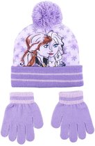 Disney Frozen winterset 2-delig - muts/handschoenen - lila - voor kinderen