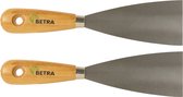 Couteau à mastic Betra - 2x - largeur de travail 60 mm - acier affûté conique - manche en bois