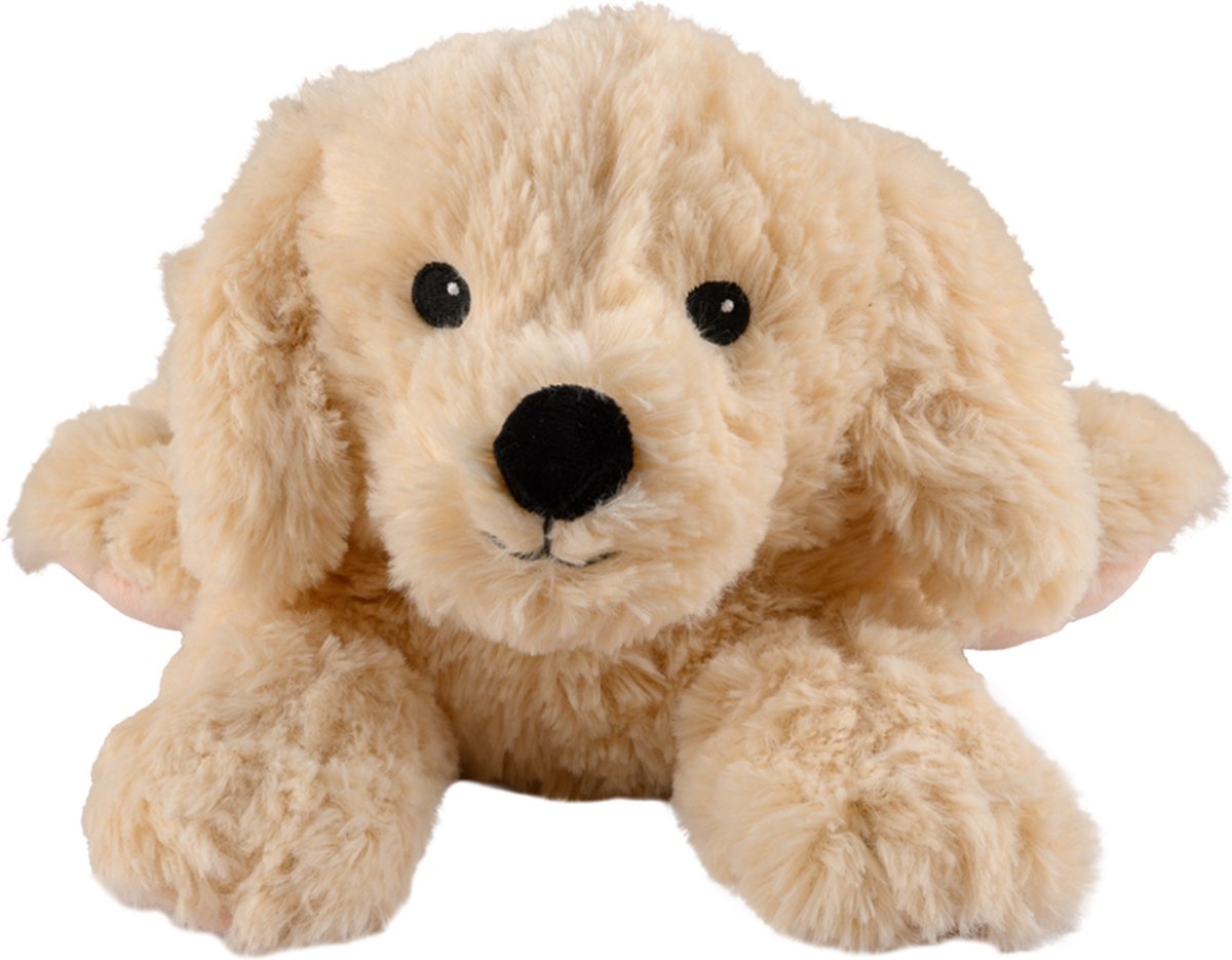 Warmies warmte/magnetron knuffel golden retriever hond - lichtbruin - 33 cm - pittenzak - opwarm knuffel — afbeelding 1