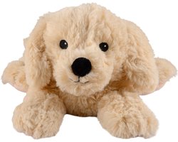 Warmies Warmte/magnetron opwarm knuffel - Hond/golden retriever - bruin - 33 cm - pittenzak