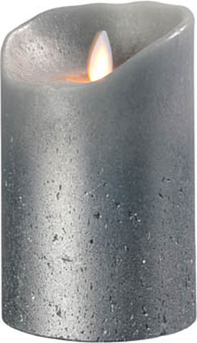 Sompex Flame LED kaars van echt was - Grijs Metallic 10cm