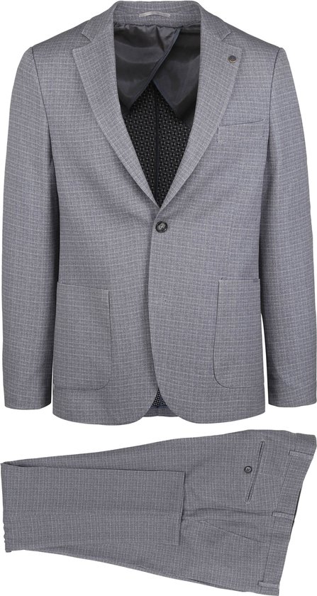 Suitable - Kostuum Jersey Grijs - Heren - Maat 52 - Slim-fit | bol.com