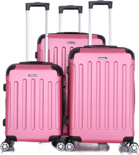 Quadrant 3 delige ABS Kofferset - 2 x handbagage koffer / 1 x grote koffer - Rosé Gold