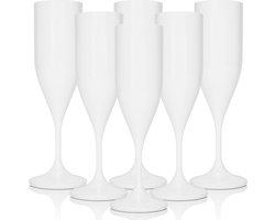 Plastic Champagneglazen Goedkoop Wegwerpbaar, Set van 6 Ultrabestendig Tritan, Hard Plastic, Champagneglas, Plastic, Wijnglazen, Veelzijdig, Duurzaam en Veilig.