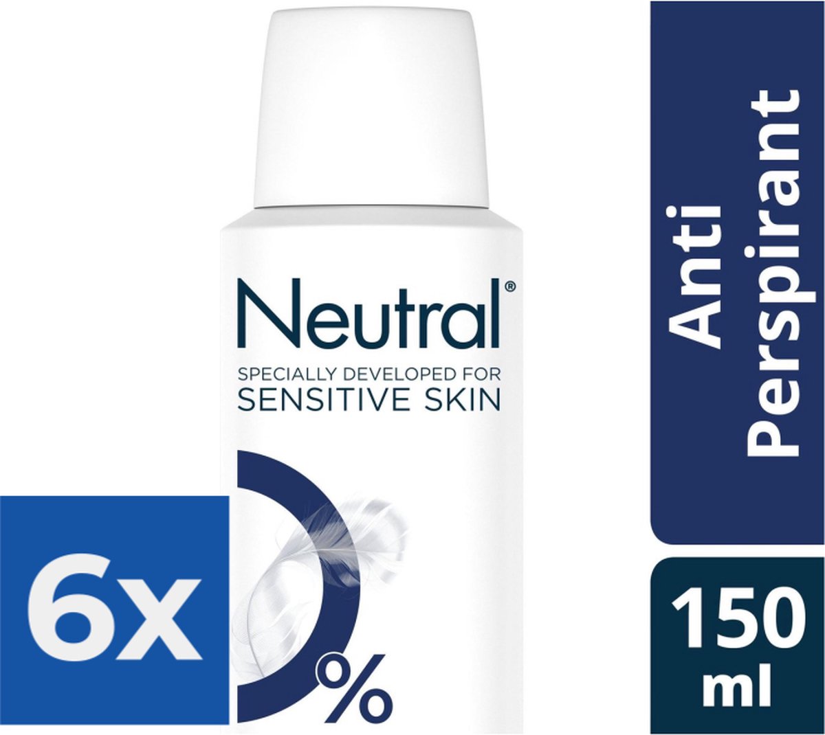 Goedkoopste Neutral Deospray - Anti-Perspirant 150 ml - Voordeelverpakking 6 stuks