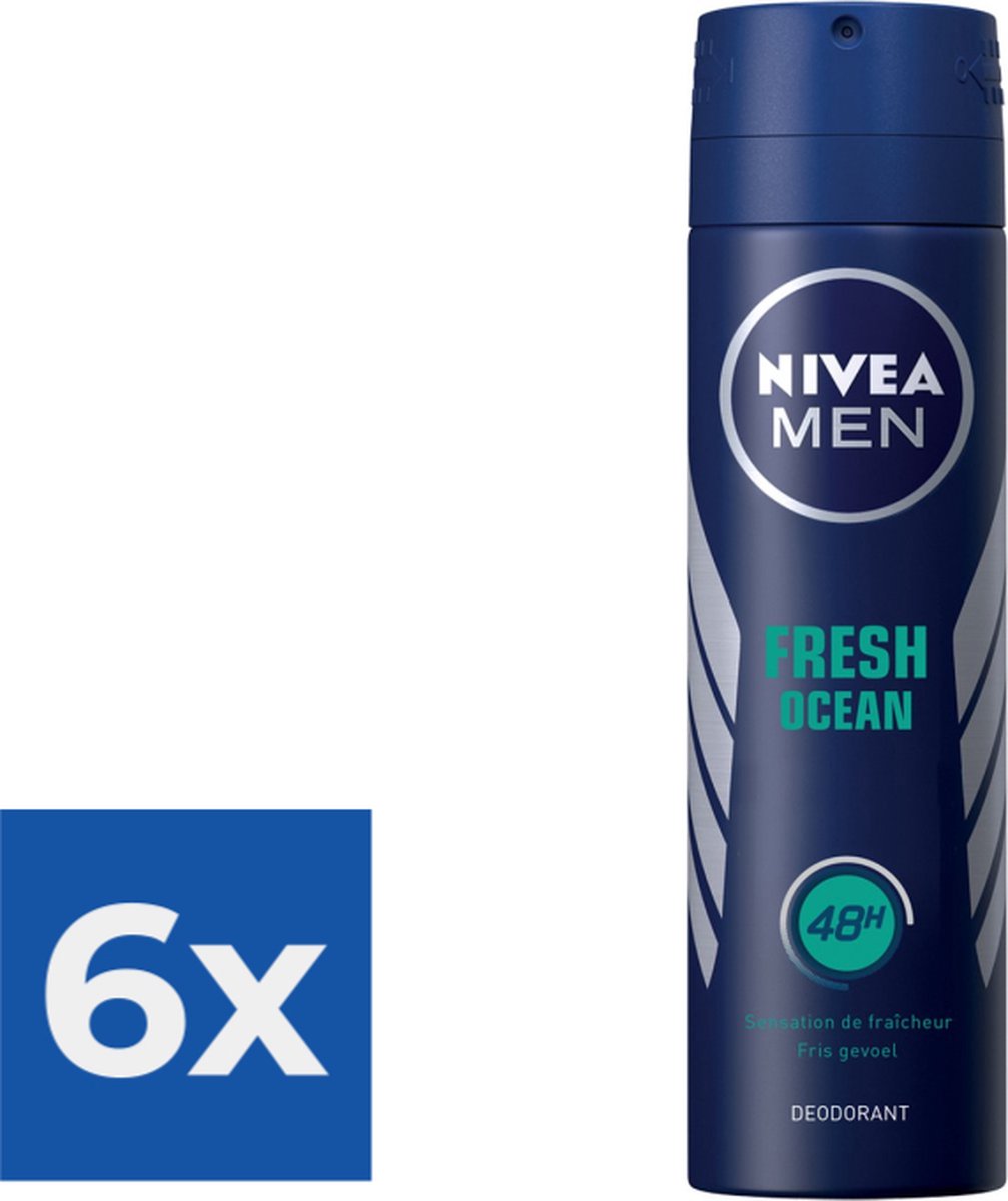 Goedkoopste Nivea Deospray Men - Fresh Ocean - 150ml - Voordeelverpakking 6 stuks