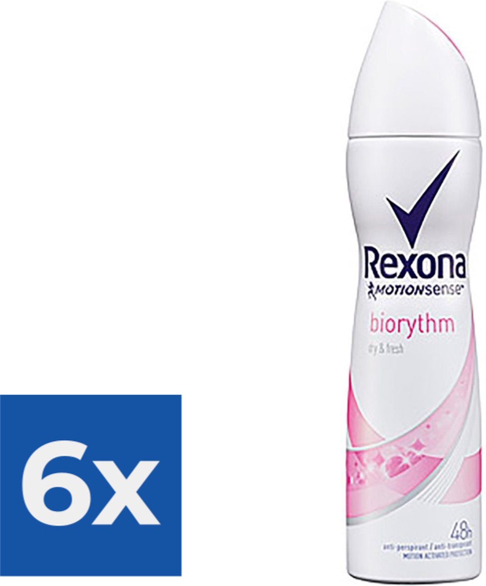 Goedkoopste Rexona Deospray Bio Rhythm - - Voordeelverpakking 6 stuks