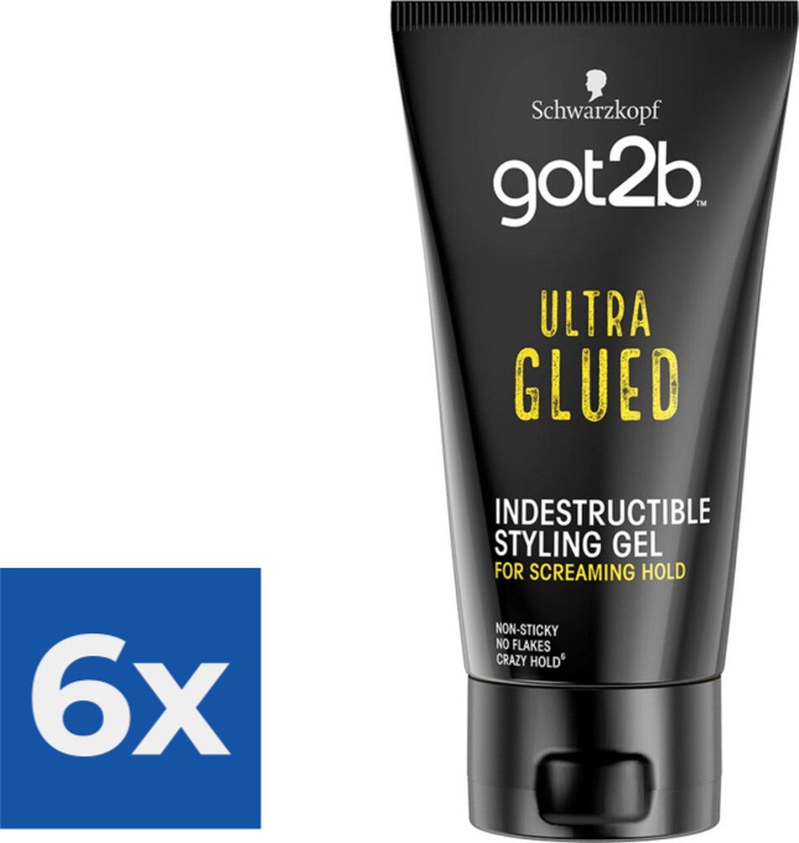 Schwarzkopf Got2b ultra glued gel 150ml - Voordeelverpakking 6 stuks