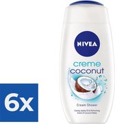 NIVEA Coconut douchecreme 250 ml - Voordeelverpakking 6 stuks