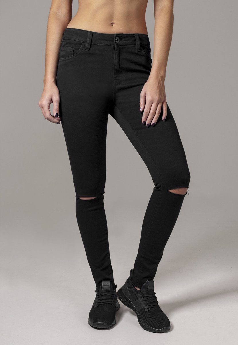 Urban Classics Cut Knee Skinny jeans S Zwart