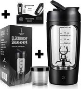 Gluxury® Elektrische Shakebeker- Met Mixer - Lekvrije Proteïne Shaker - Proteïne Shaker Bottle - USB-C Oplaadbaar - Blender to go - 650ML - Zwart